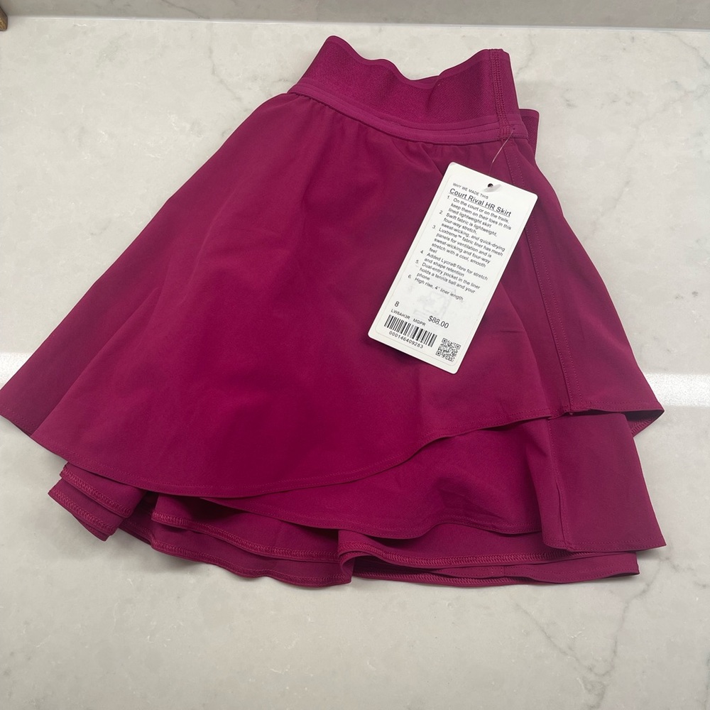 Lululemon Court Rival HR Skirt Size 8 Magenta Purple
